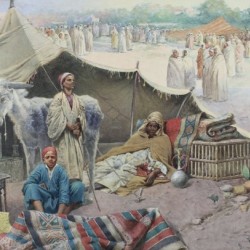 A Arab caravan resting